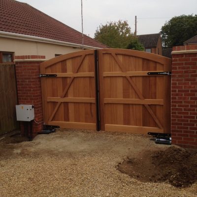 wooden residential gates