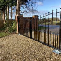 black-metal-electric-gate black metal electric gates side profile