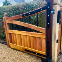 iroko-electric-gate-norfolk iroko wooden electric gate installation in Sheringham Norfolk
