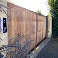 sliding-electric-gate-norfolk automated security gates installed onto original beams